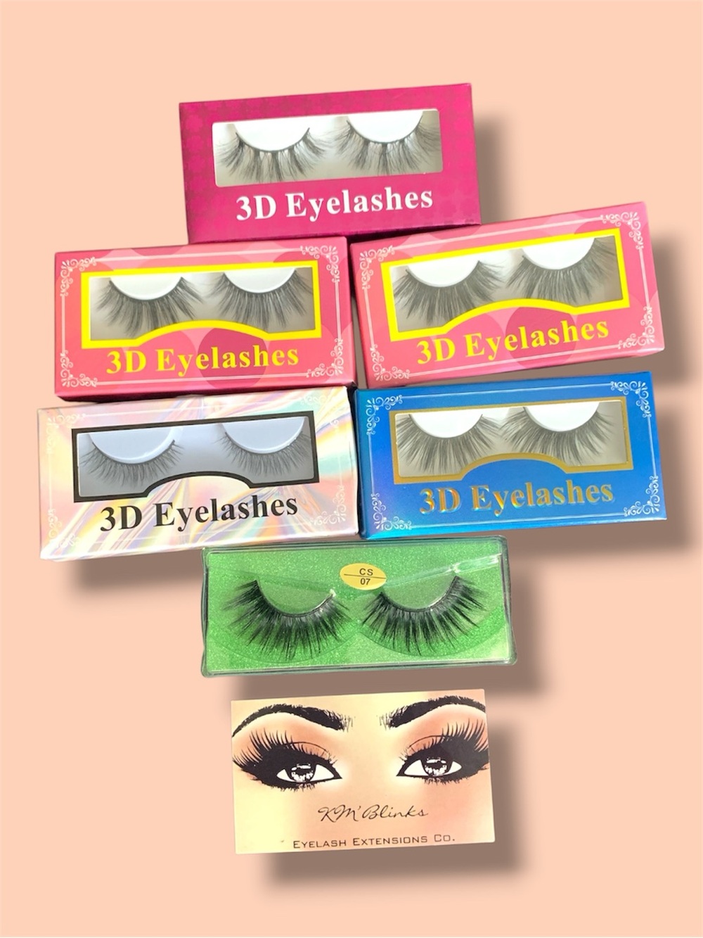 NWOT 3D & KM Blinks Eyelashes - Black Dramatic Volume False Lashes Bundle